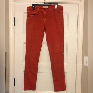 Current Elliot size 27 distressed hem orange/red jeans